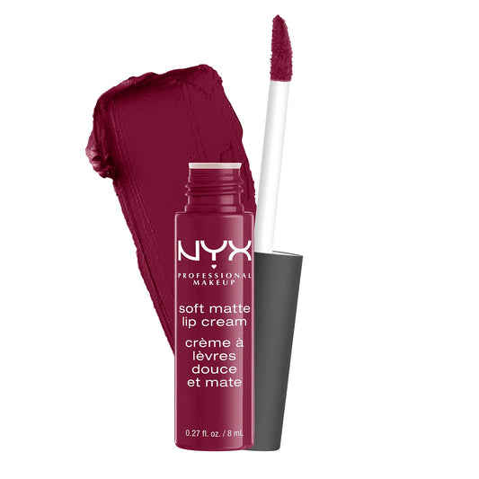 NYX PROFESSIONAL MAKEUP Soft Matte Lip Cream, High-Pigmented Liquid Lipstick - Copenhagen (Matte Rich Plum), 8 mL