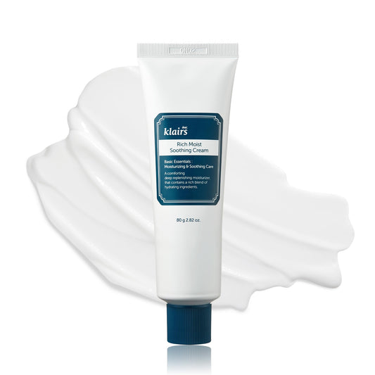 DearKlairs Rich Moist Soothing Cream | Korean Face Moisturizer for Dry&Sensitive Skin with Ceramide, Centella Asiatica & Beta-Glucan, Skin Barrier Repair, 24-Hour Hydration, 2.82 Fl Oz
