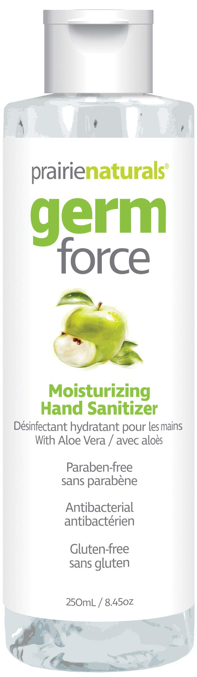 Prairie Naturals Germ force moisturizing hand sanitizer paraben free, 250 Milliliter