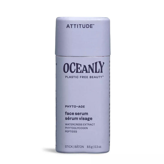 ATTITUDE Oceanly Face Serum Bar, Made in Canada, EWG Verified, Plastic-free, Plant and Mineral-Based Ingredients, Vegan Skin Care Products, PHYTO AGE, Unscented, 8.5 grams