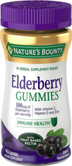 NATURE'S BOUNTY Elderberry Gummies, With Vitamin C, Vitamin D And Zinc, Helps To Support Immune Function, Ummies, 192 g