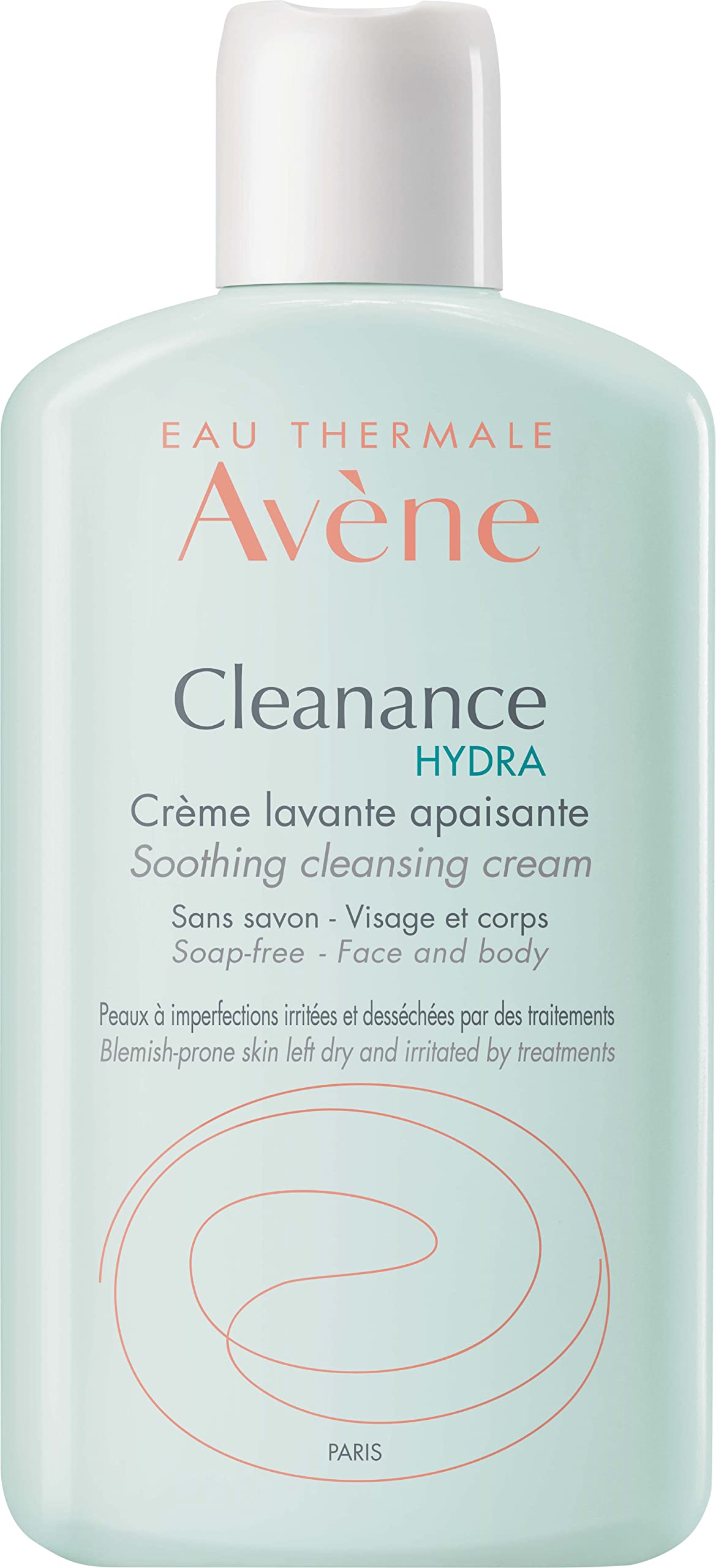 Eau Thermale Avène Cleanance HYDRA Cleansing Soothing Cream, Soap-free Face cleanser, Adjunctive Care for Drying Acne Treatment, 200 ml