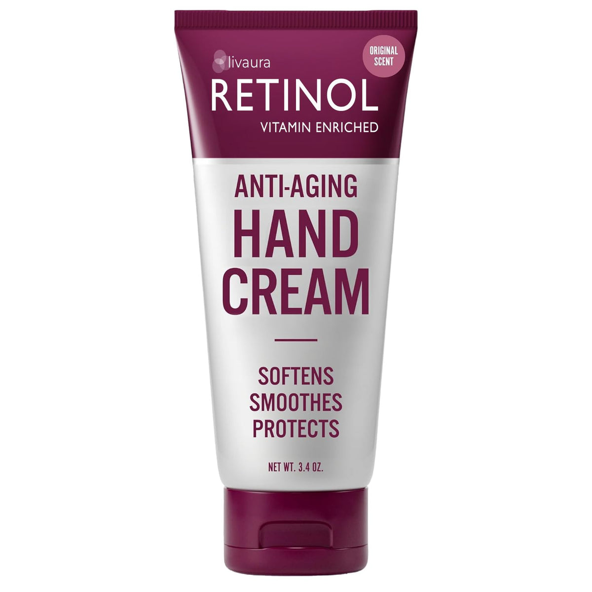 Retinol LIVAURA Anti-Aging Hand Cream – Lotion for Dry Cracked Hands, Best Moisturizing Hand Lotion for Women & Men, Travel Size Hands Cream, Non Greasy Moisturizer for Dry Hands