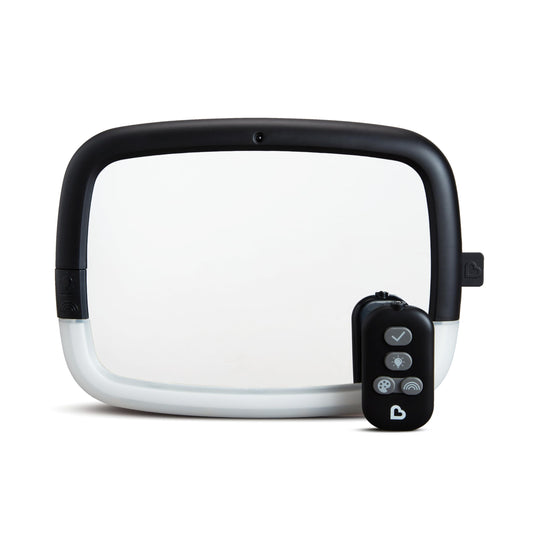 Munchkin Brica Night Light Pivot Baby in-Sight Adjustable Car Mirror, Crash Tested and Shatter Resistant, Black