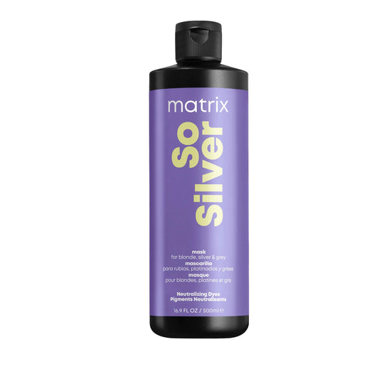 Matrix Hair Mask, So Silver Conditioning Toning Mask, Neutralizes Yellow Tones, Neutralizes Brassy Tones, Tones Blonde and Silver Hair, For Blonde Hair/ Silver Hair/ For Grey Hair, Packaging May Vary