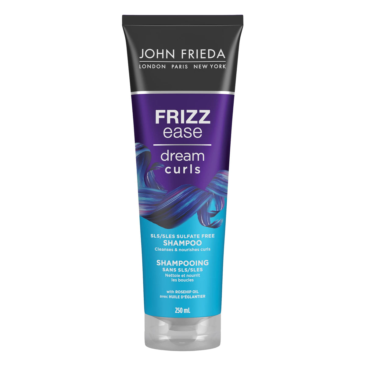 John Frieda Frizz Ease Dream Curls Sulfate Free Nourishing Shampoo for Defined Curly and Wavy Hair | Rosehip Oil and Curl Enhancing Technology | Detangling | Frizz Free Curls (250 mL)