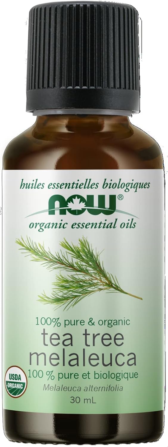 NOW Essential Oils, Organic Tea Tree Oil, Cleansing Aromatherapy Scent, Steam Distilled, 100% Pure, Vegan, Child Resistant Cap 30ml