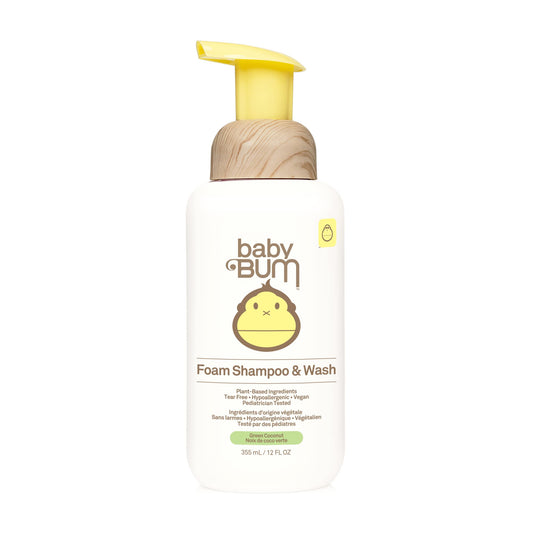 Sun Bum Baby Bum Shampoo & Body Wash -Tear Free Foaming Soap For Sensitive Skin with Nourishing Coconut Oil - 355 mL
