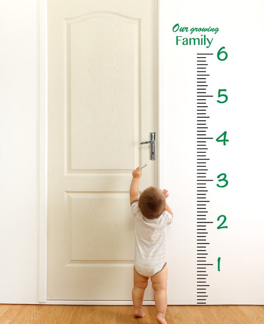 Giant Vinyl Growth Chart Kit | Kids DIY Height Wall Ruler Large Measuring Tape Sticker Number Decal Sticker (Light Green, 73x23 inches)