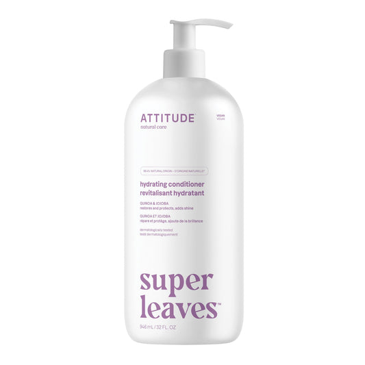 ATTITUDE Moisture Rich Hair Conditioner, Made in Canada, For Dry and Damaged Hair, Naturally Derived Ingredients, Vegan Detangler, Dermatologiocally Tested, Quinoa and Jojoba, 946 mL