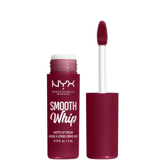 NYX PROFESSIONAL MAKEUP, Smooth Whip, Matte Lip Cream, Shea + cocoa butter, Vegan Formula - 15 CHOCOLATE MOUSSE (Purple red), 4 ml (Pack of 1)
