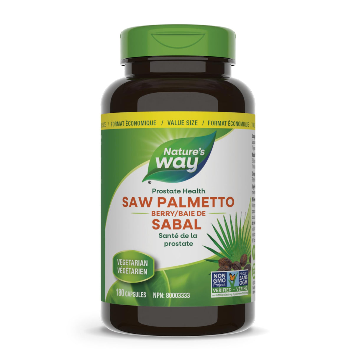 Nature's Way Saw Palmetto Berry, Prostate Health, 180 Softgels, Value Size