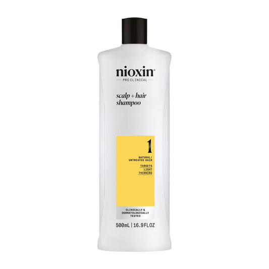Nioxin System 1 Scalp + Hair Thickening Shampoo | For Natural Hair with Light Thinning | Strengthen Against Breakage with Niacinamide & Biotin | 16.9 Fl Oz