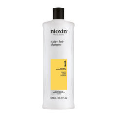 Nioxin System 1 Scalp + Hair Thickening Shampoo | For Natural Hair with Light Thinning | Strengthen Against Breakage with Niacinamide & Biotin | 16.9 Fl Oz