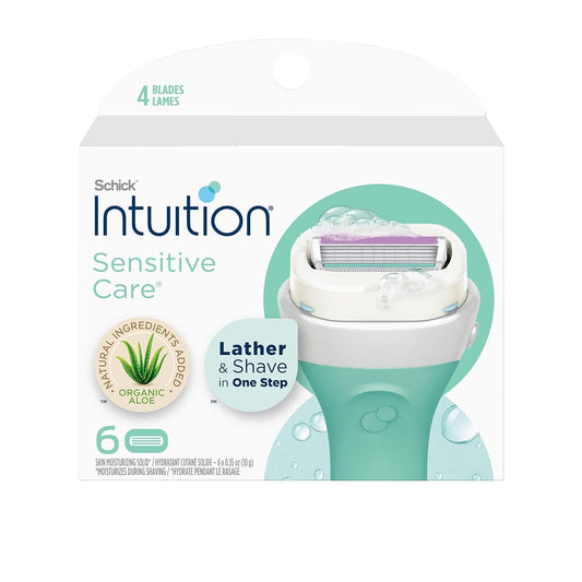 Intuition Schick Sensitive Skin Womens Razor Refills with Vitamin E & Aloe, Pack of 6