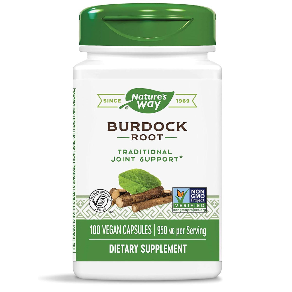 Nature's Way Premium Burdock Root Capsules - Herbal Diuretic & Rheumatism Relief, Non-GMO, 100 Vegetarian Capsules