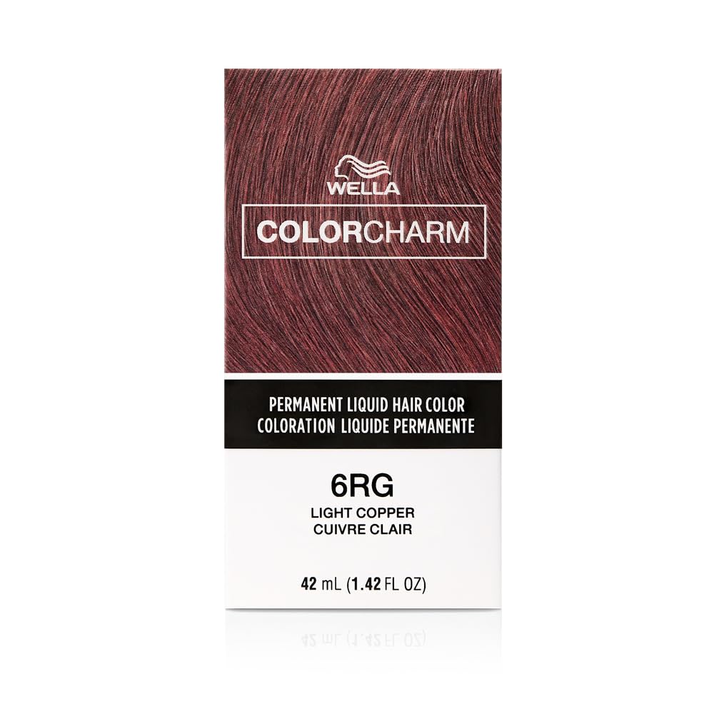 WELLA Color Charm Permanent Liquid Hair Color for Gray Coverage, 6RG Light Copper