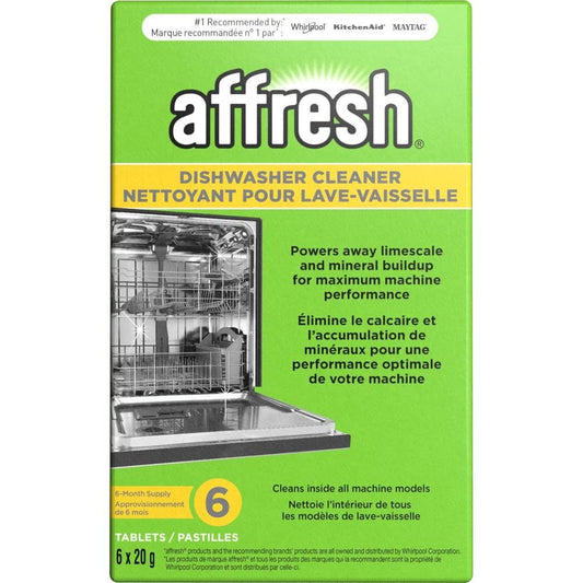 Affresh Dishwasher Cleaner, Helps Power Away Odor Causing Bacteria, Limescale, Mineral Deposits & Grime Inside Pump, Tub & Hoses. 6 Tablets, 6 Month Supply.