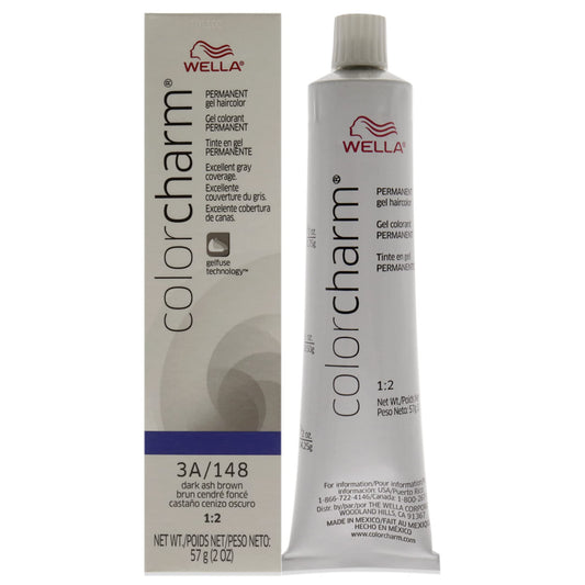 COLORCHARM Permanent Gel| Hair Color for Gray Coverage| 3A Dark Ash Brown| 2 Fl oz.