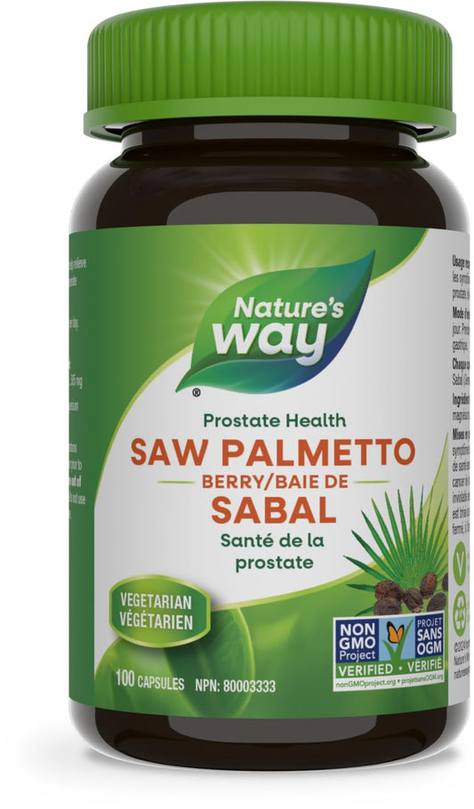 Nature's Way Saw Palmetto Berries – For Prostate Health and Urologic Symptoms Relief – Men’s Health Supplement - Non-GMO Verified - 100 Vegetarian Capsules