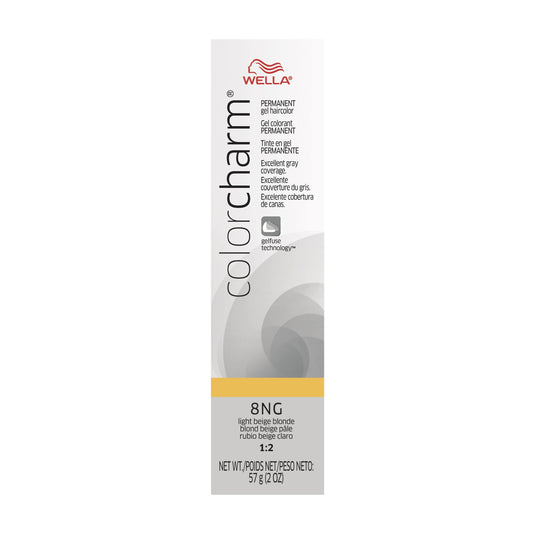 COLORCHARM Permanent Gel| Hair Color for Gray Coverage| 8NG Light Beige Blonde| 2 Fl oz.