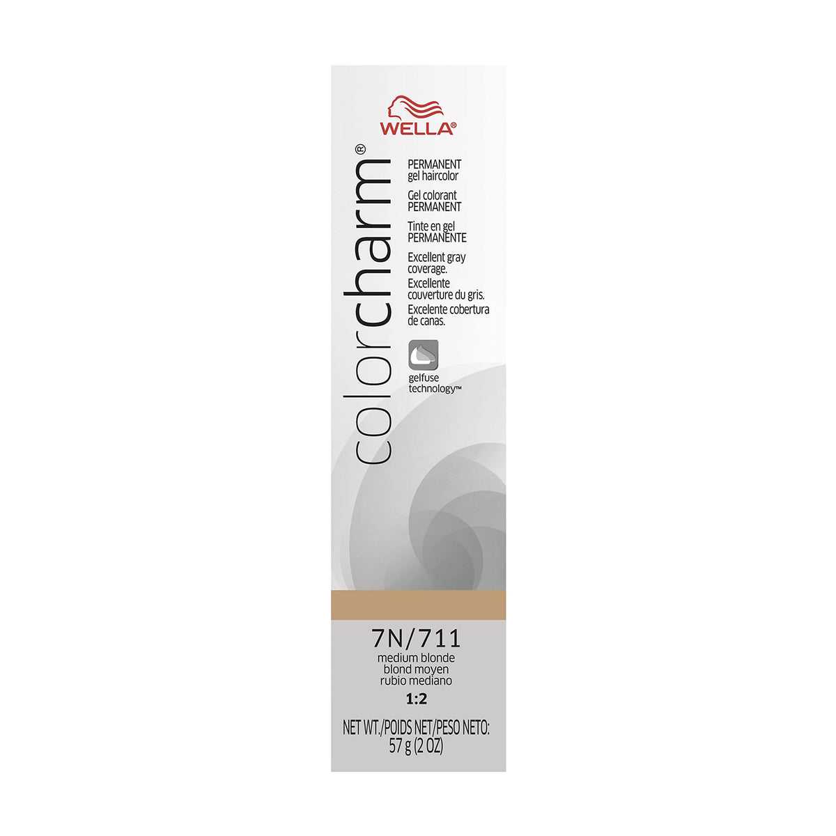 COLORCHARM Permanent Gel| Hair Color for Gray Coverage| 7N Medium Blonde| 2 Fl oz.