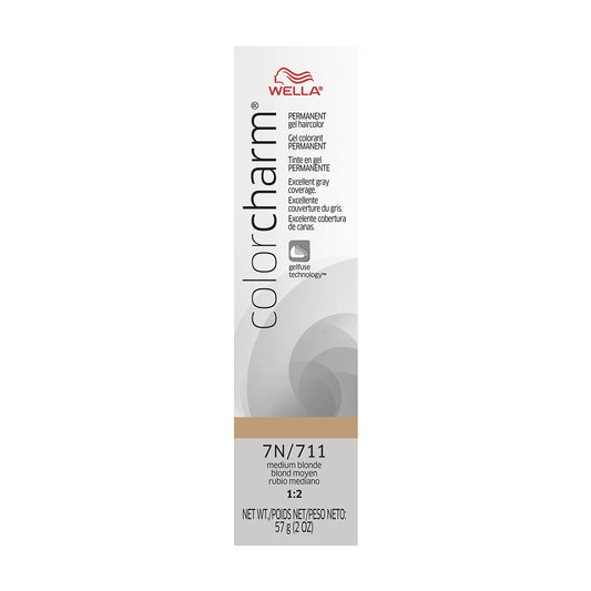 COLORCHARM Permanent Gel| Hair Color for Gray Coverage| 7N Medium Blonde| 2 Fl oz.