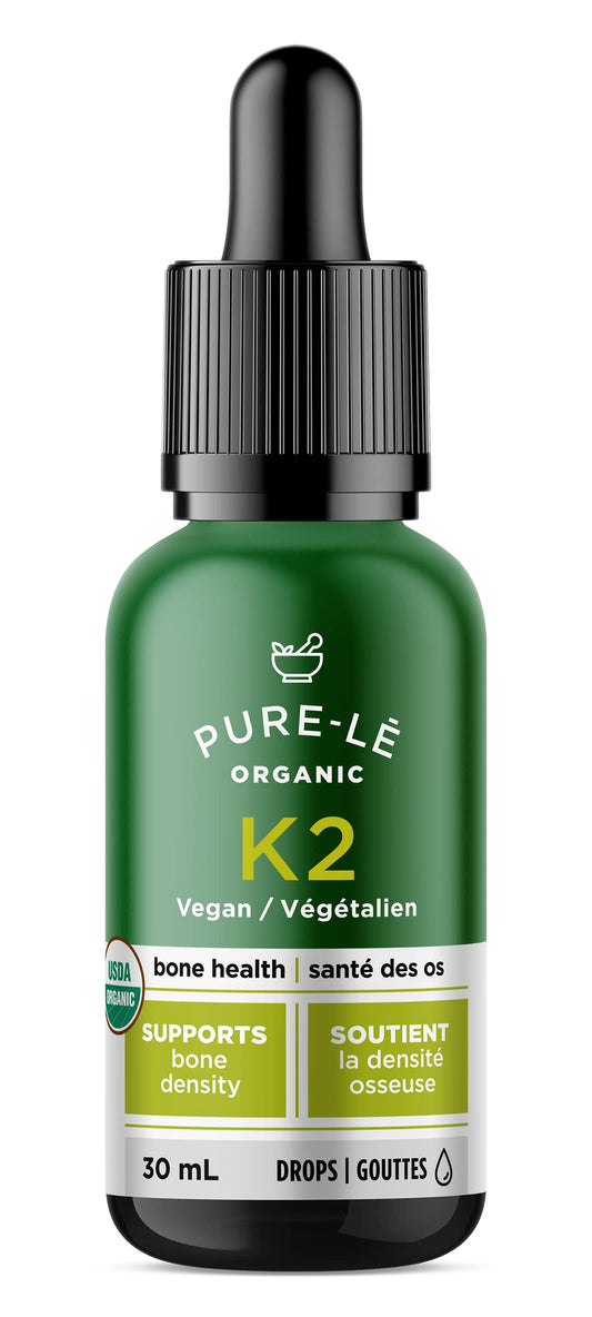 USDA Organic Vitamin K2 (MK-7) drops for your Whole Family - Completely bioavailable - Fast acting for all ages. Kosher, Vegan, Non-GMO. No Side Effects - Ultra Premium Dietary Supplement Made in Canada