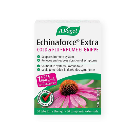 A.Vogel Echinaforce Extra Strength Echinacea Tablets | 1200 mg of Fresh Organic Echinacea Tincture per Tab | Relieves Cold & Flu Symptoms by Strengthening the Immune System | 30 Tablets