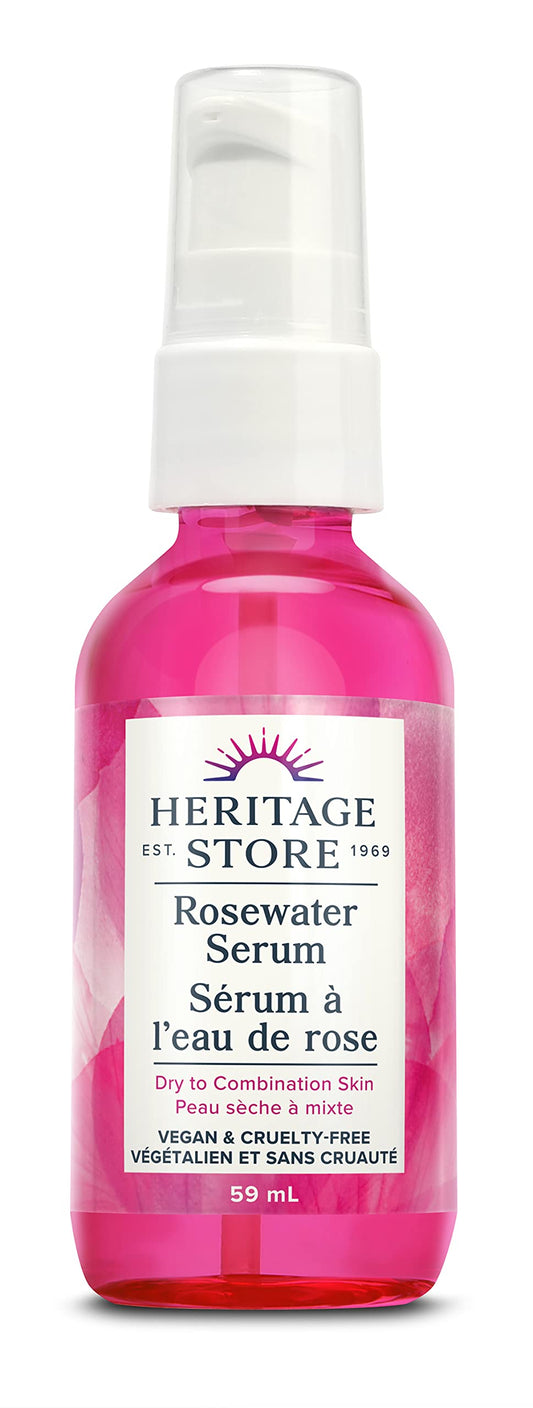 Heritage Store - Rosewater Serum | 1% Hyaluronic Acid | Vegan & Cruelty Free | Dry to Combination Skin Type | 59ml