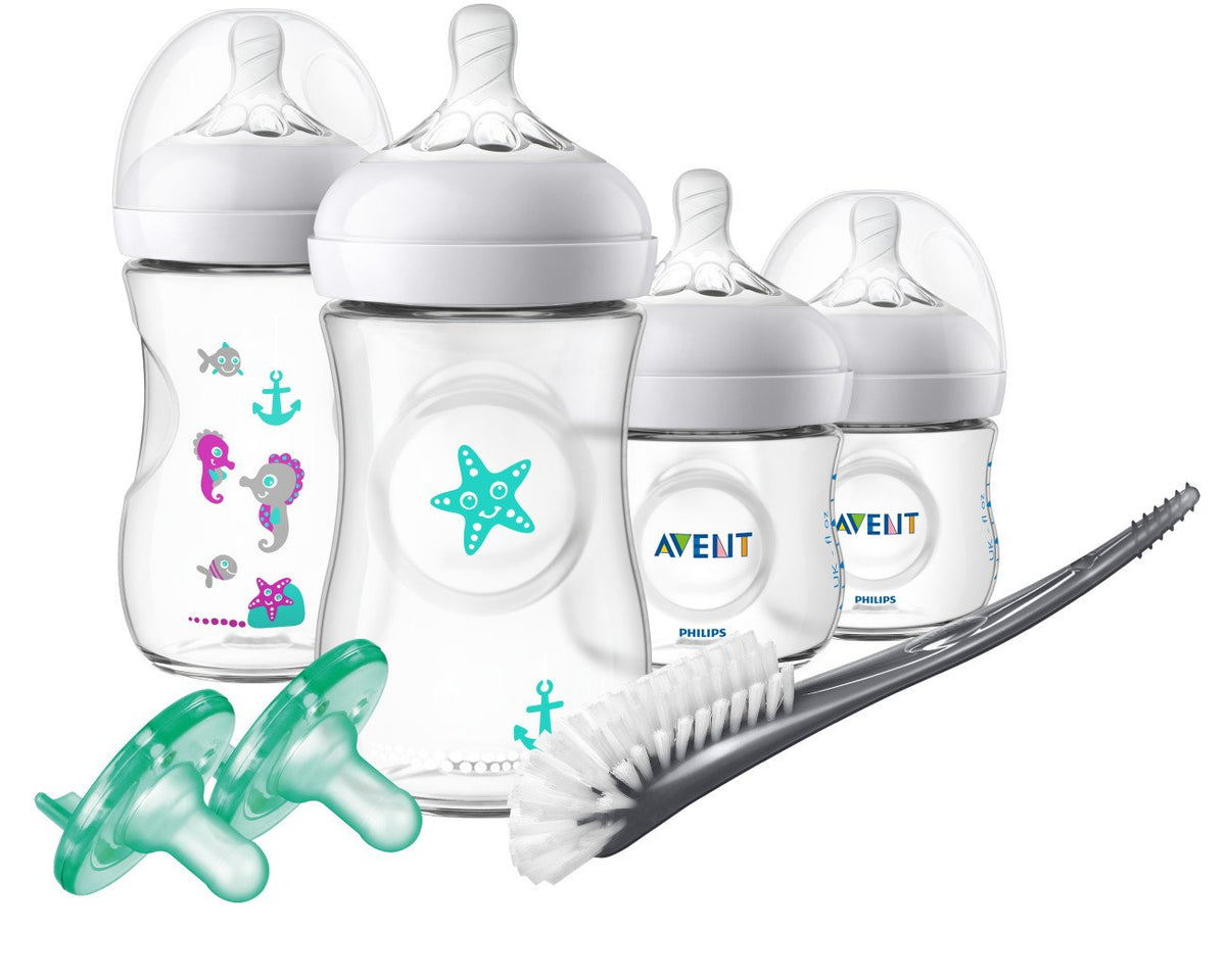 Philips Avent Natural Baby Bottle Gift Set Seahorse Design SCD113/37