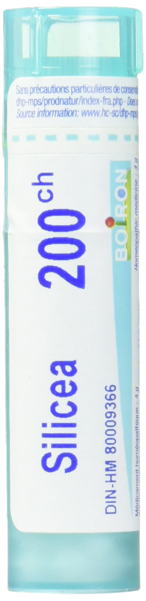 Boiron Silicea 200ch,Homeopathic medicine. Each tube contains 4 g (approximately 80 pellets)
