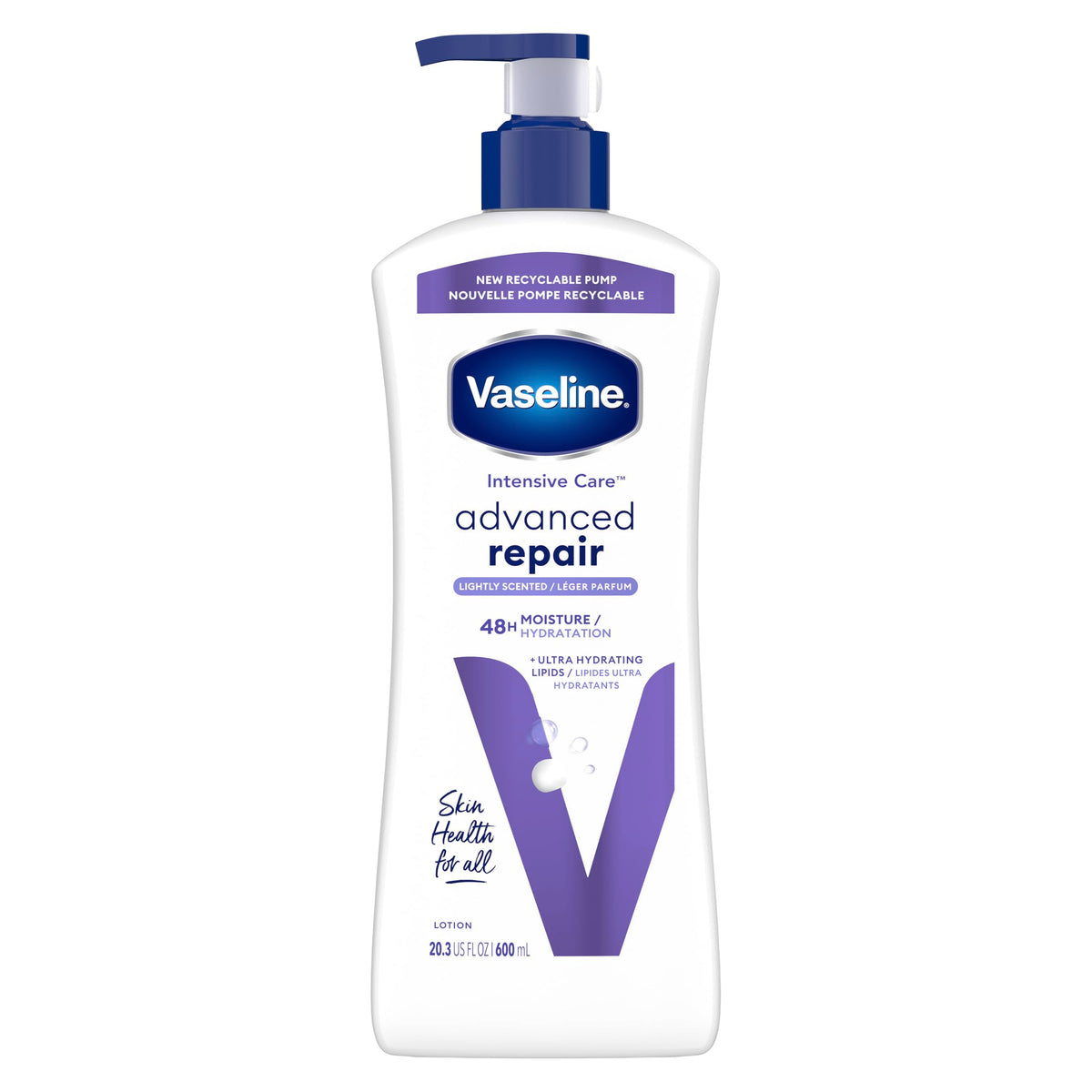 Vaseline Intensive Care™ Advanced Repair Lightly Scented Body Lotion for extremely dry skin with 48H Moisture + Ultra-Hydrating Lipids 600 ml
