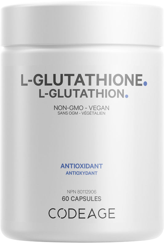 Codeage L-Glutathione 500mg - Antioxidant Complex - Setria Reduced L-Glutathione Supplement - Vegan, Non-GMO - 60 Capsules