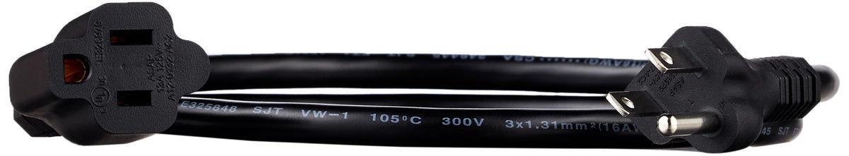 Amazon Basics 3-Foot Extension Cord - 13 Amps, 125V - Black