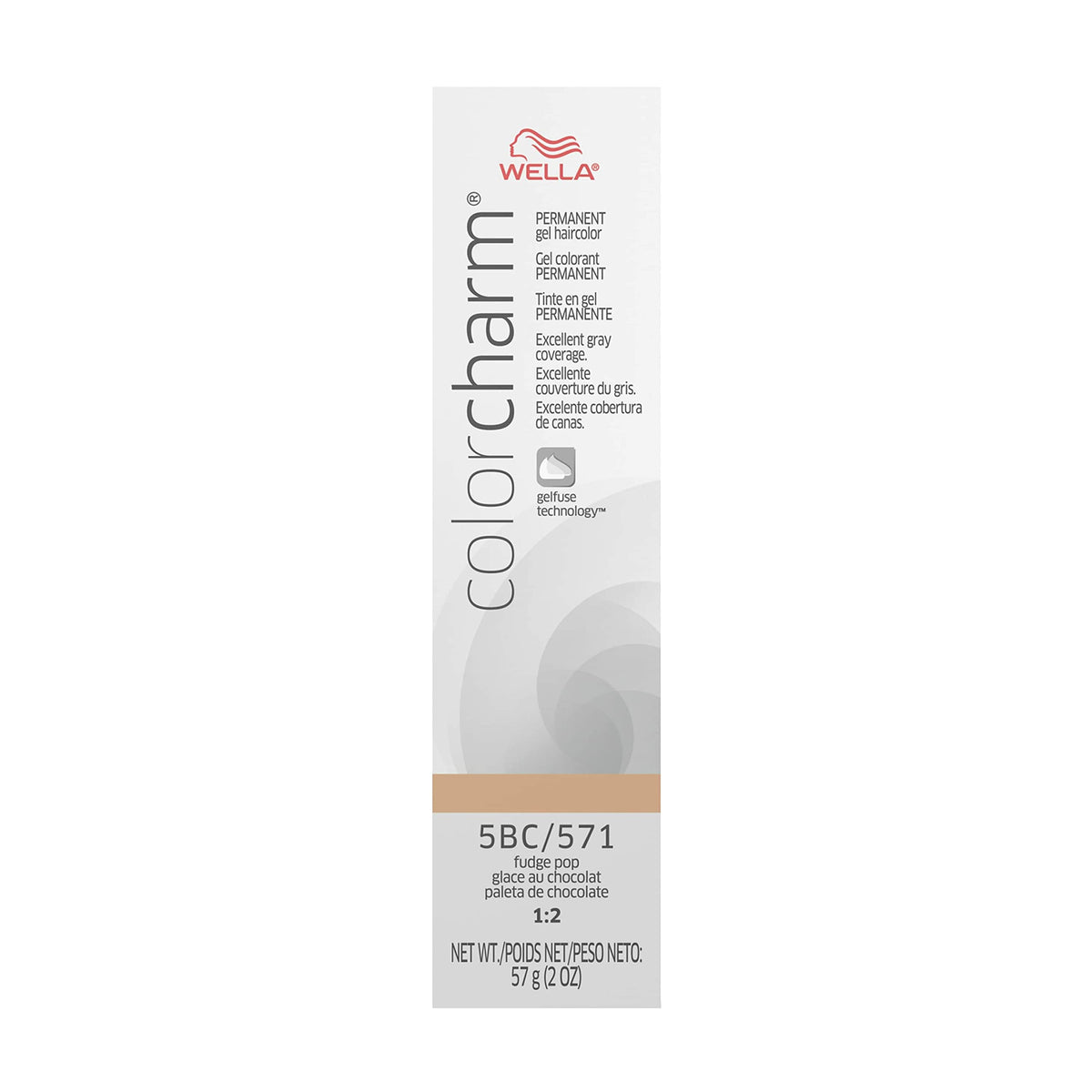 COLORCHARM Permanent Gel| Hair Color for Gray Coverage| 5bc Fudge Pop| 2 Fl oz.