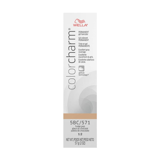 COLORCHARM Permanent Gel| Hair Color for Gray Coverage| 5bc Fudge Pop| 2 Fl oz.