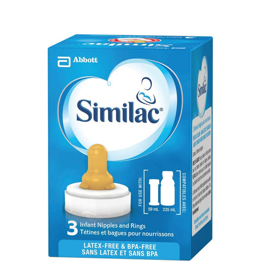 Abbott Laboratories Similac Infant Standard Flow Nipple and Ring, 3 Pack 3 count