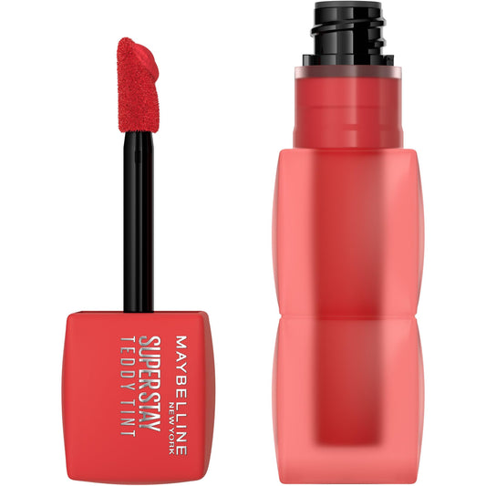 Maybelline Teddy Tint, Lip Stain, Soft Lip Tint, Light Feel, 12Hr Wear, Sheer or Blurred Finish, Coquettish