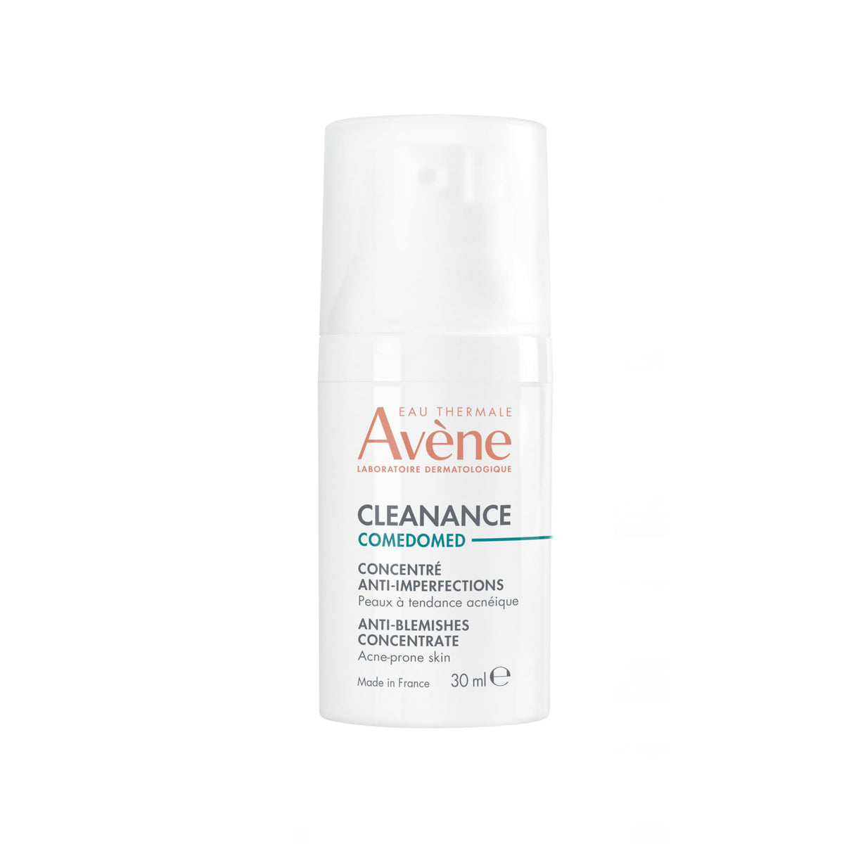 Eau Thermale Avène Cleanance Comedomed anti-blemish concentrate, clarifying water-gel, fragrance and silicone free, for acne-prone skin and pimples, airless pump, 30 ml, Packaging may slightly vary