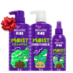 Aussie Kids Moist Detangler Pack for Kids, Shampoo & Conditioner, 475 mL each + Detangler Spray, 236 mL