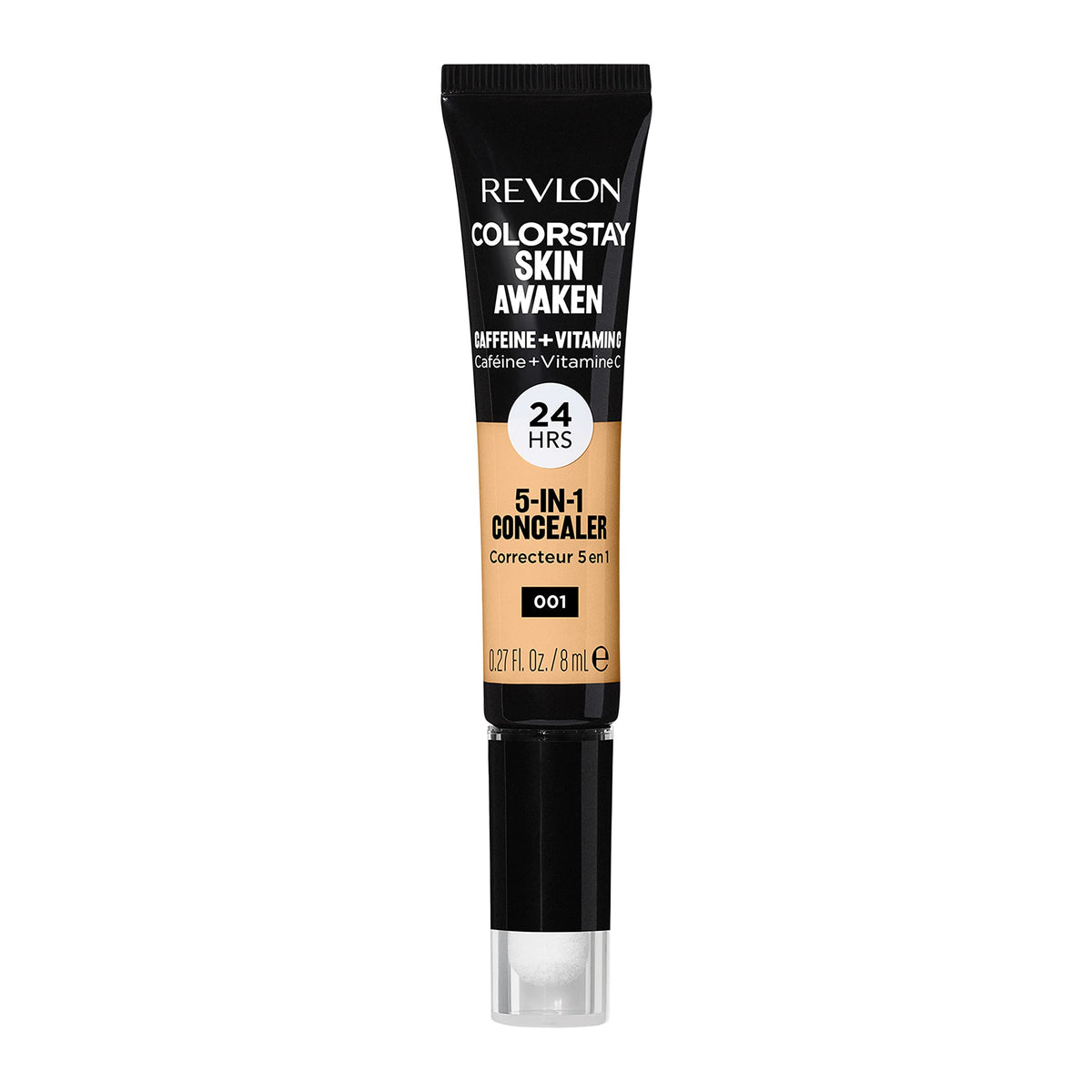 Revlon ColorStay Skin Awaken 5-in-1 Concealer, Lightweight, Creamy Longlasting Face Makeup with Caffeine & Vitamin C, For Imperfections, Dark Circles & Redness, 001 Universal Neutralizer, 0.27 fl oz/ 8ml