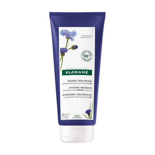 Klorane - Anti-Yellowing Conditioner With Organic Centaury - Purple Conditioner, For Blonde, Silver, White Hair - 200ml.
