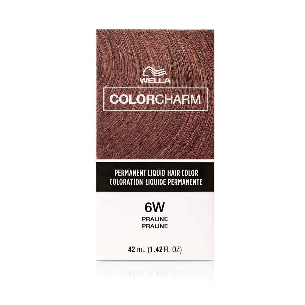 WELLA Color Charm Permanent Liquid Hair Color for Gray Coverage, 6W Praline