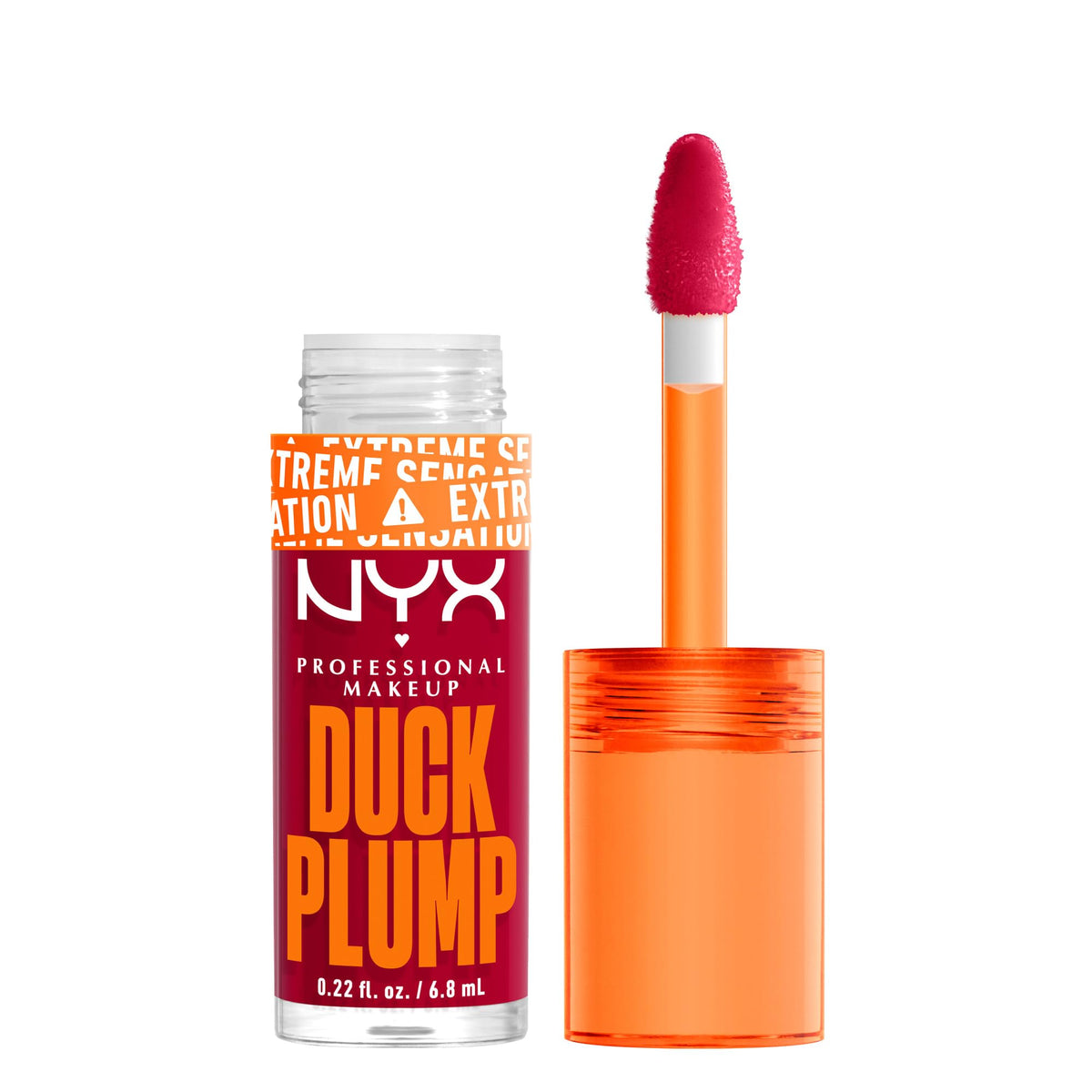NYX PROFESSIONAL MAKEUP, Duck Plump High Pigment Lip Gloss, Plumping lip gloss, High pigment color, Vegan formula - Hall Of Flame (Red)