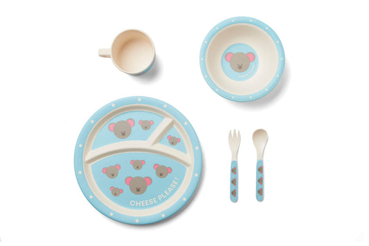 Red Rover 20020 Mouse Children's Dinner Set, 5-Piece Multicolor