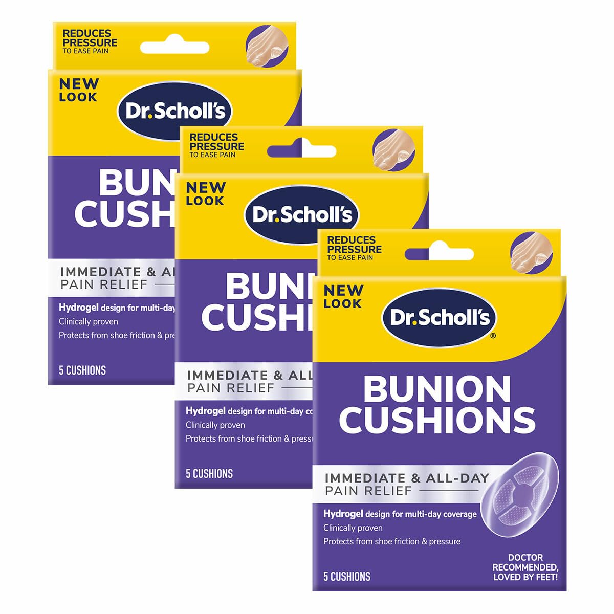 Dr. Scholl's Duragel Bunion Cushion (Pack of 3, 15 Count Total)