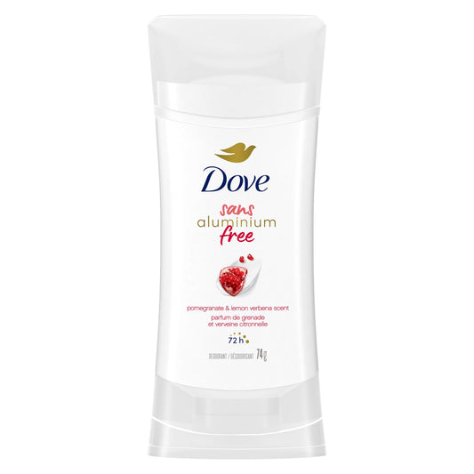 Dove Aluminum Free Deodorant Stick with 1/4 Moisturizers, for 72H Odour Protection, Pomegranate & Lemon Verbana Scent, 74 g