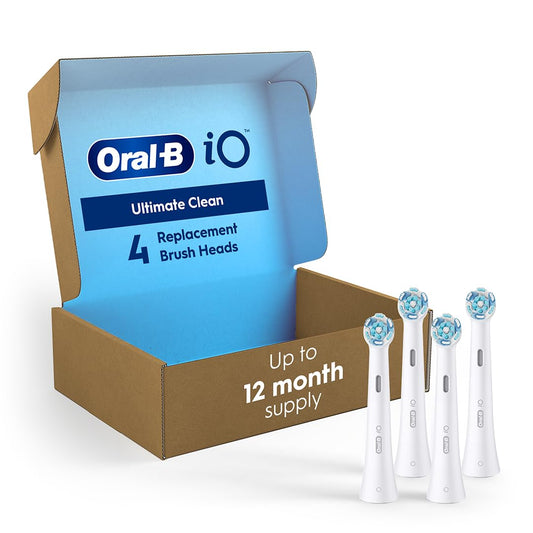 Oral-B iO Genuine Replacement Brush Heads, Ultimate Clean, Refills for Oral-B iO Electric Toothbrushes, White, 4 Count