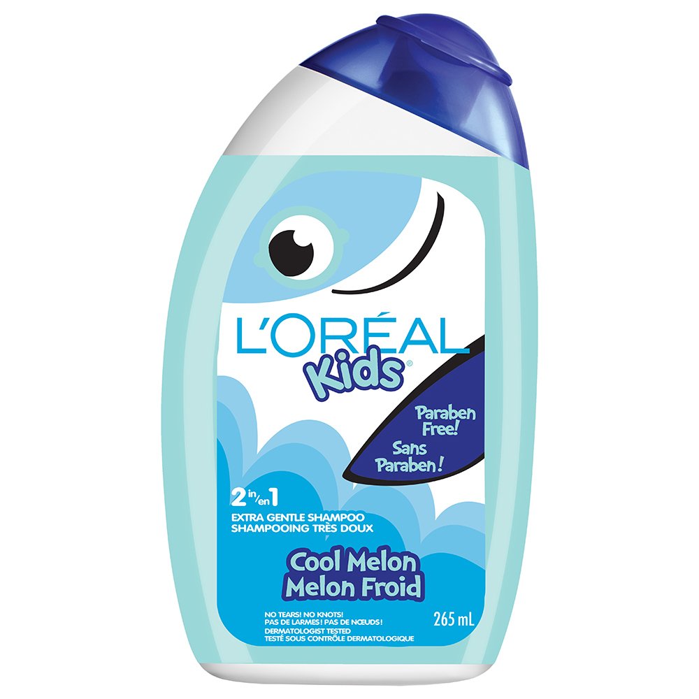 L'Oreal Paris Kids Shampoo and Conditioner, Cool Melon, 2 in 1, Paraben Free, Extra Gentle, Dermatologist Tested, Tear-Free, 265 ml
